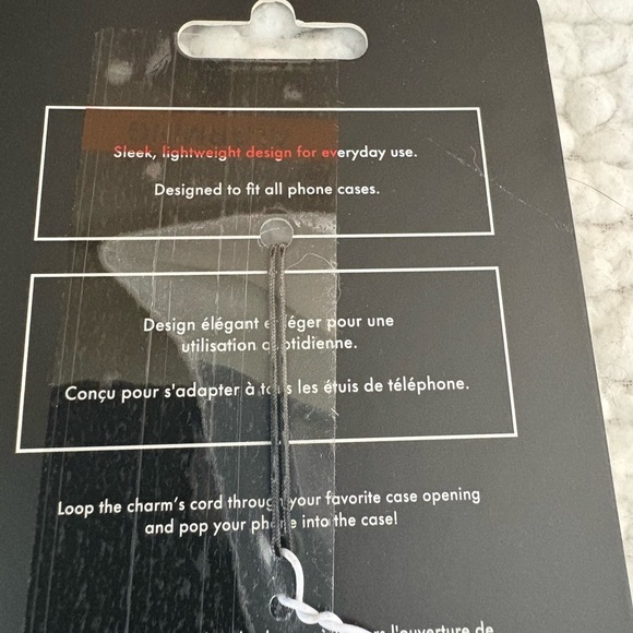 Kate Spade New Pearl and Black Beaded Phone Charm - Picture 2 of 4